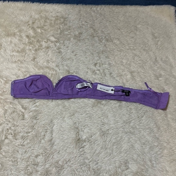 NWT NASTY GAL 70s Floral Sequin Strapless Bralette Top - Size 6 - Picture 5 of 6